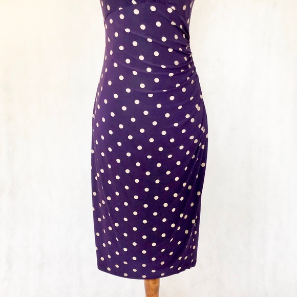 Lauren Ralph Lauren Side Ruched Polka Dot Dress - Picture 3 of 8